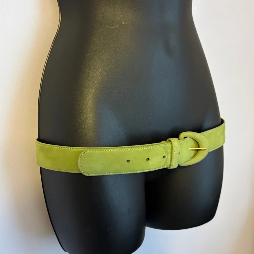 Echo Vintage Genuine Leather Lime Green Suede Belt size L